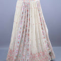 Off White Mirror and Thread Embroidered Lehenga Choli with Dupatta