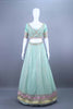 Mint Green Embroidered Net Lehenga Choli Designer Festive Wear