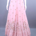 Pink Embroidered Net Lehenga Choli with Designer Dupatta