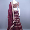 Designer Maroon Bandhani Silk Lehenga Choli with Heavy Blouse 