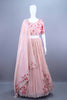 Peach Pink Embroidered Organza Lehenga Choli with Dupatta 