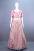 Peach Pink Embroidered Organza Lehenga Choli with Dupatta