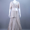 Designer Grey Embroidered Silk Peplum Lehenga Choli