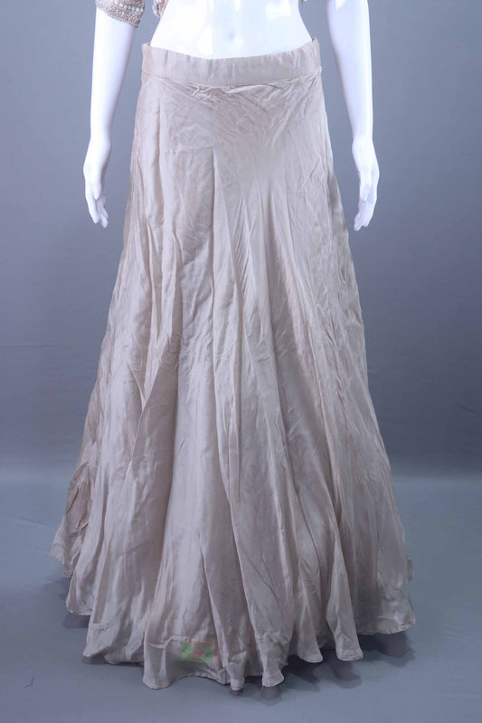 Designer Grey Embroidered Silk Peplum Lehenga Choli