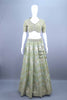 Designer Olive Green Silk Lehenga Choli with Tassel Detailing Dupatta