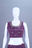 Plum Purple Embroidered Silk Crop Top Lehenga with Long Jacket