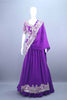 Royal Purple Embroidered Silk Lehenga Choli with Heavy Dupatta