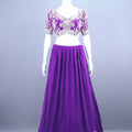 Royal Purple Embroidered Silk Lehenga Choli with Heavy Dupatta