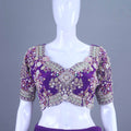 Royal Purple Embroidered Silk Lehenga Choli with Heavy Dupatta