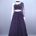 Designer Purple One Shoulder Embroidered Lehenga Choli 