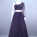 Designer Purple One Shoulder Embroidered Lehenga Choli