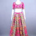 Pink Multicolor Gujarati Mirror Work Lehenga Choli with Dupatta