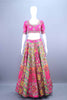 Pink Multicolor Gujarati Mirror Work Lehenga Choli with Dupatta