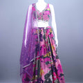 Multicolor Lehenga Choli and Purple Net Dupatta Designer Festive Wear