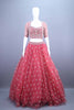 Designer Red Embroidered Net Lehenga Choli with Dupatta