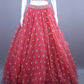 Designer Red Embroidered Net Lehenga Choli with Dupatta