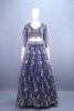 Navy Blue Net Lehenga Choli and Zari Work Designer Lehenga