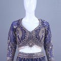 Navy Blue Net Lehenga Choli and Zari Work Designer Lehenga