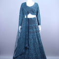 Teal Blue Heavy Lehenga Designer Choli with Dupatta