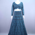 Teal Blue Heavy Lehenga Designer Choli with Dupatta