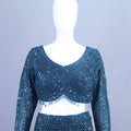 Teal Blue Heavy Lehenga Designer Choli with Dupatta