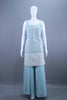 Sky Blue Embroidered Designer Sharara Suit Sleeveless Kurti Set