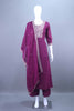 Designer Wine Purple Embroidered Kurti Pant Set with Dupatta