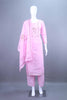 Designer Pink mbroidered Cotton Kurti Pant Set with Dupatta