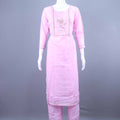 Designer Pink mbroidered Cotton Kurti Pant Set with Dupatta