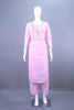 Designer Pink mbroidered Cotton Kurti Pant Set with Dupatta