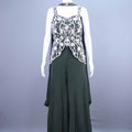 Dark Green Embellished Sleeveless Indo-Western Party Wear Dress