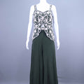 Dark Green Embellished Sleeveless Indo-Western Party Wear Dress