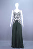 Dark Green Embellished Sleeveless Indo-Western Party Wear Dress