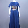 Navy Blue Cape-Style Indo-Western Party Wear