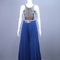 Navy Blue Cape-Style Indo-Western Party Wear