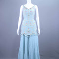 Pastel Blue Embroidered Kurta Sharara Set with Dupatta