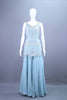 Pastel Blue Embroidered Kurta Sharara Set with Dupatta
