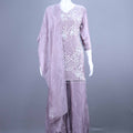 Elegant Lavender Embroidered Sharara Suit with Dupatta