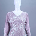 Elegant Lavender Embroidered Sharara Suit with Dupatta
