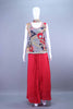 Red Sleeveless Printed Kurti with Palazzo Festive Wear Set