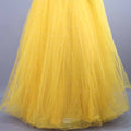 Yellow Embellished Net Gown with Dupatta Designer Party Wear