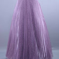 Purple Heavy Embroidered Pleated Net Gown with Dupatta