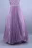 Purple Heavy Embroidered Pleated Net Gown with Dupatta