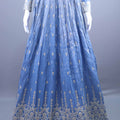 Sky Blue Heavy Embroidered Anarkali Gown with Dupatta