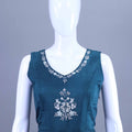 Teal Green Embroidered Georgette Anarkali Gown Party Wear