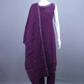 Designer Purple Embroidered Salwar Suit with Matching Dupatta 