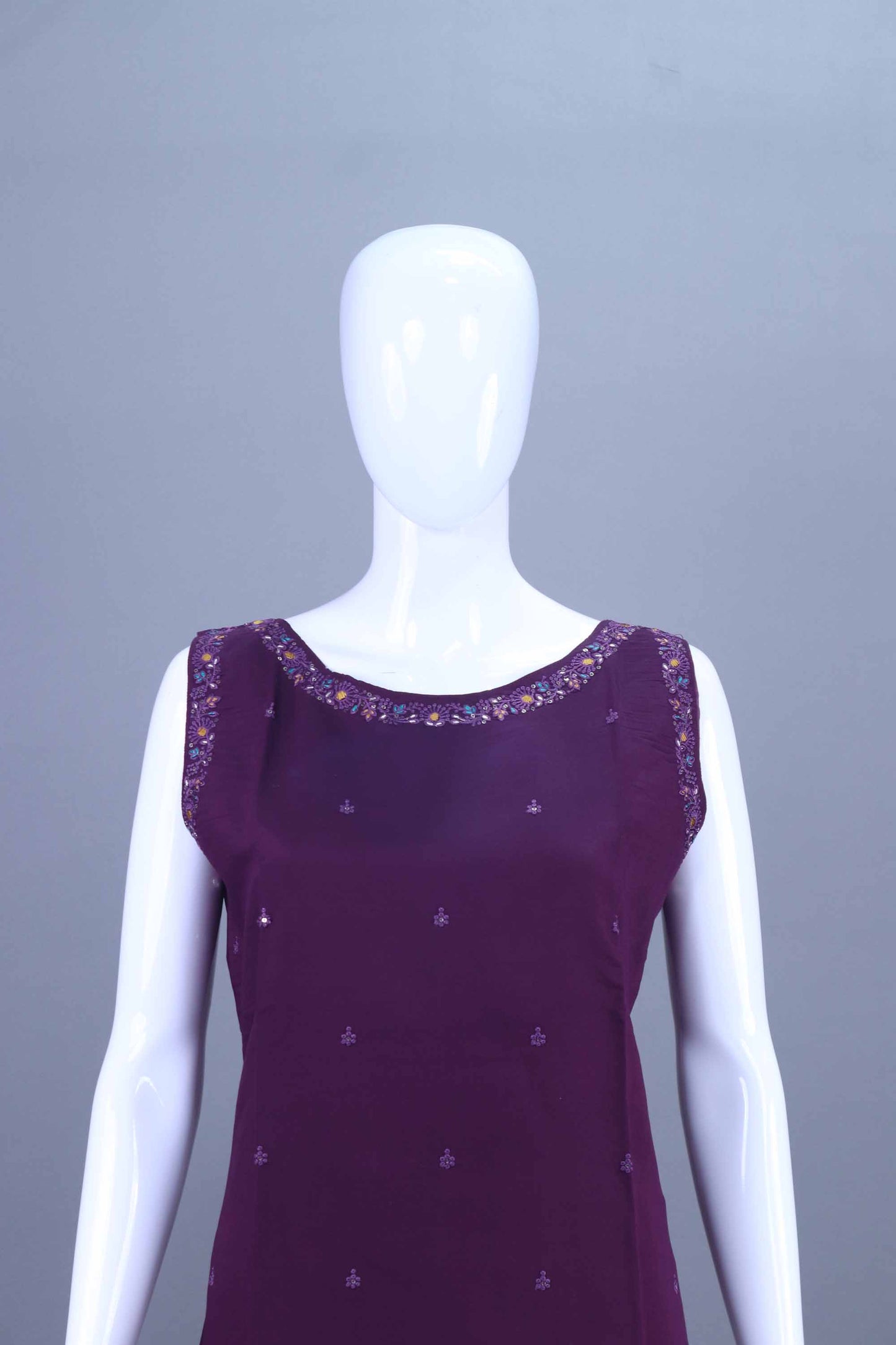 Designer Purple Embroidered Salwar Suit with Matching Dupatta