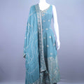 Teal Green Embroidered Anarkali Suit with Matching Dupatta
