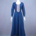 Navy Blue Embroidered Anarkali Suit with Dupatta