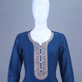 Navy Blue Embroidered Anarkali Suit with Dupatta